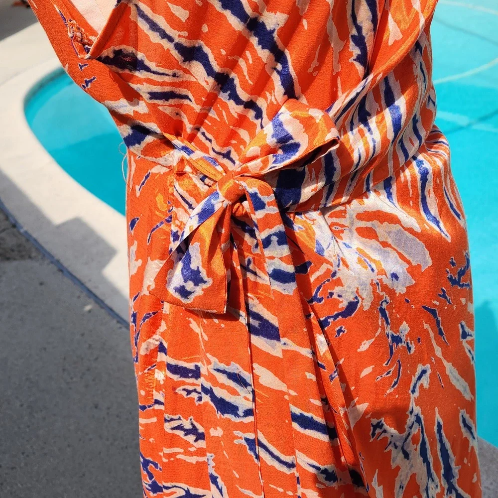 NWT Urban Outfitters Orange Wrap Mini Dress - Picture 5 of 10